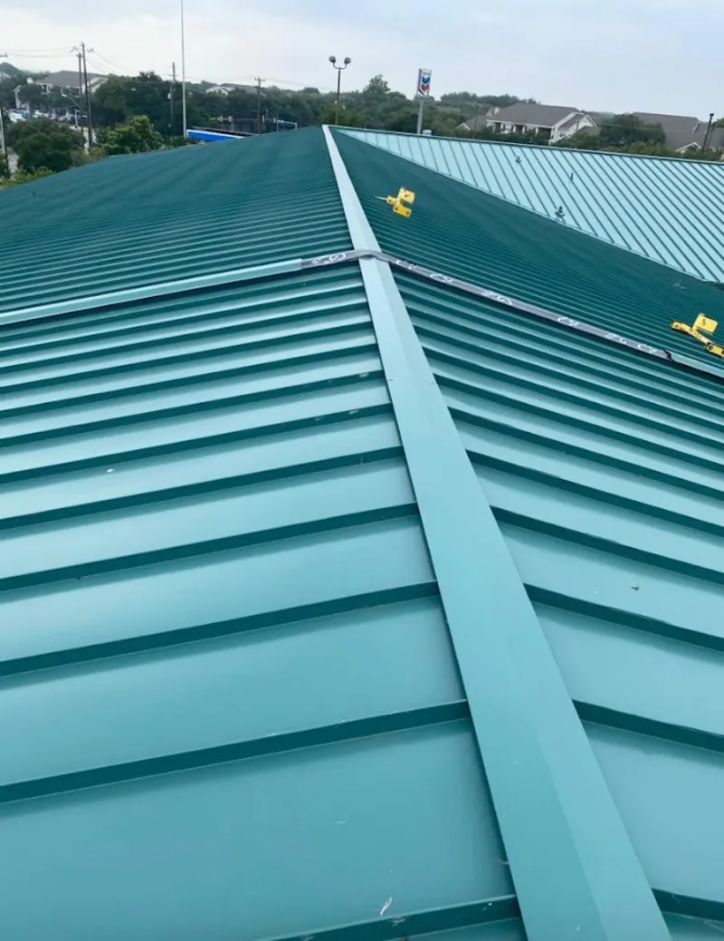 Green commercial metal roof ridge and valley for Metal Roof Repair in Haddon Heights